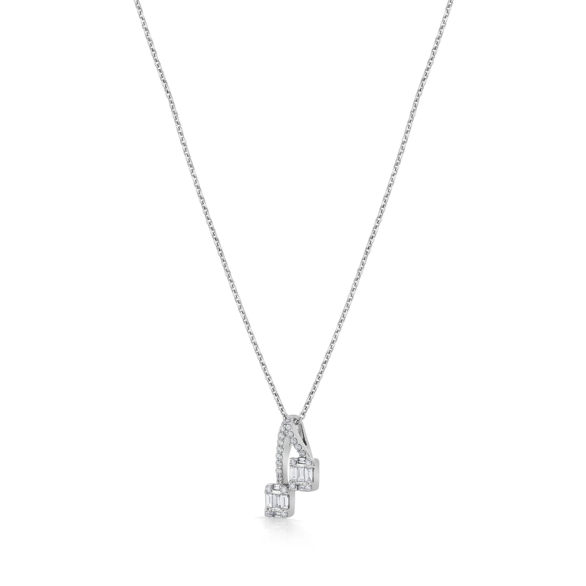 Classic Twin Gleam Drop Pendant - Zen Diamond India