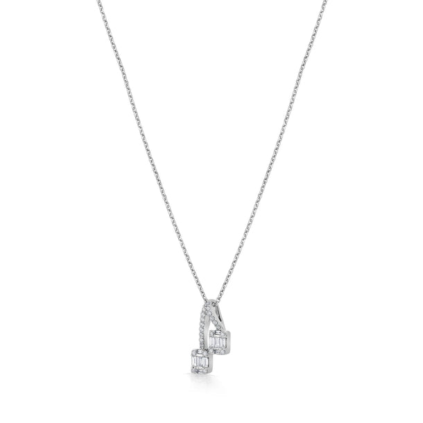 Classic Twin Gleam Drop Pendant - Zen Diamond India