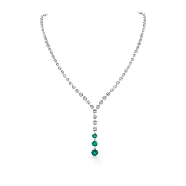 Tryst Emerald Drop Serenade Necklace - Zen Diamond India