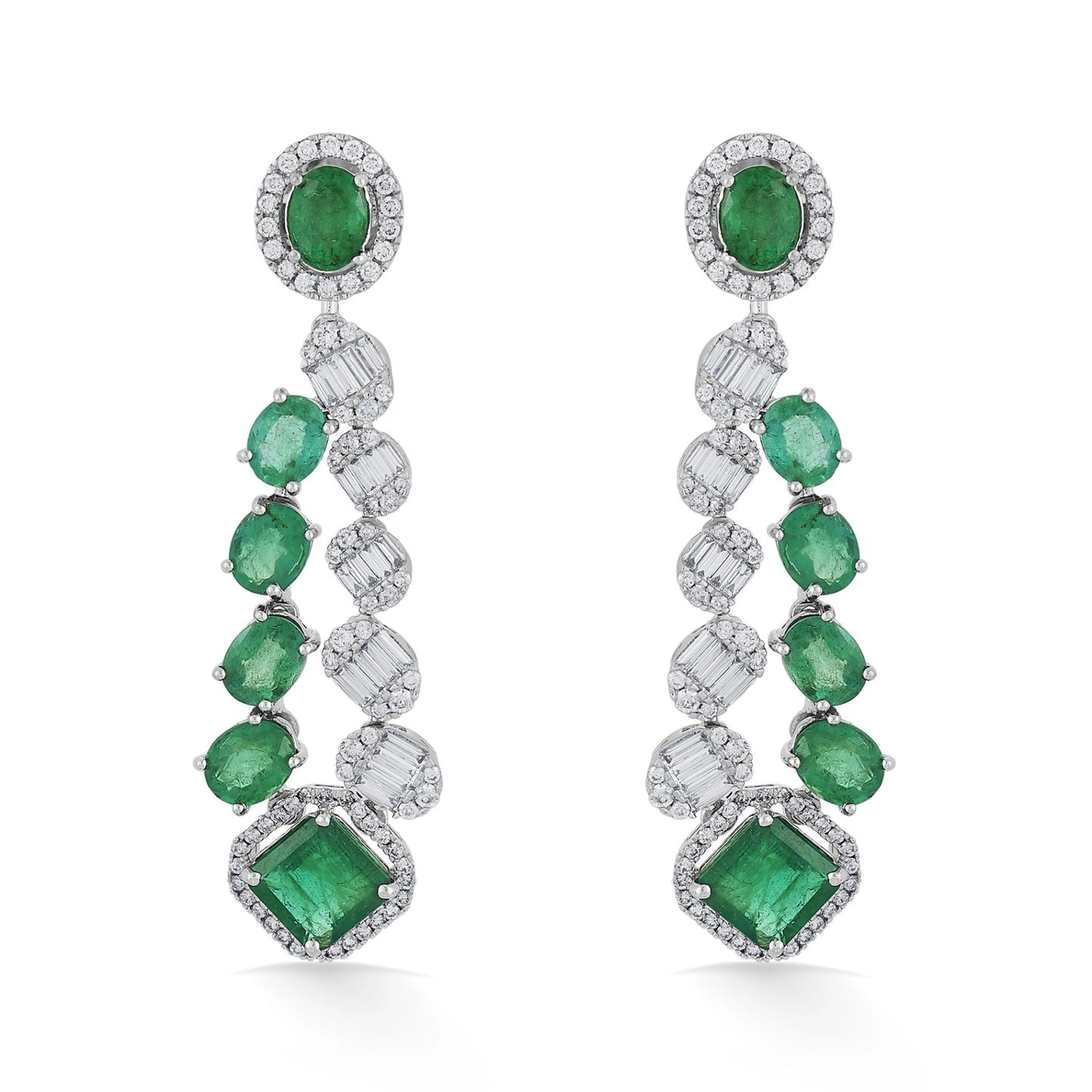Tryst Verdant Vogue Cascade Earrings - Zen Diamond India