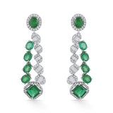 Tryst Verdant Vogue Cascade Earrings - Zen Diamond India