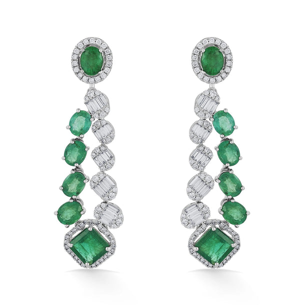 Tryst Verdant Vogue Cascade Earrings - Zen Diamond India