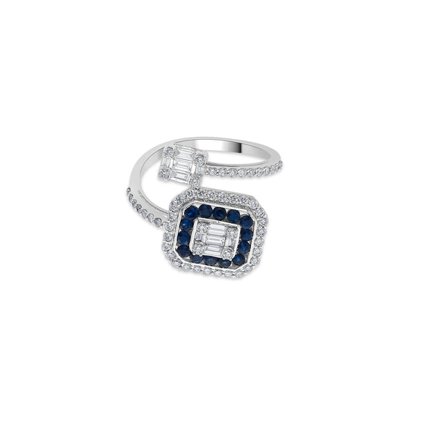 Toren Sapphire Halo Twist Ring - Zen Diamond India
