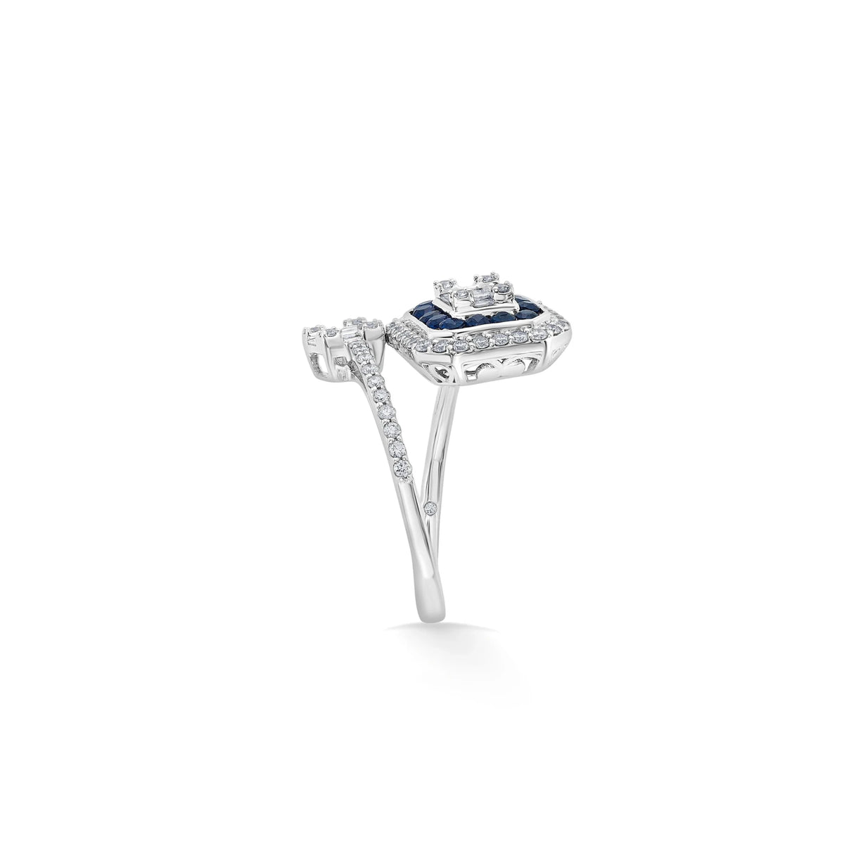 Toren Sapphire Halo Twist Ring - Zen Diamond India