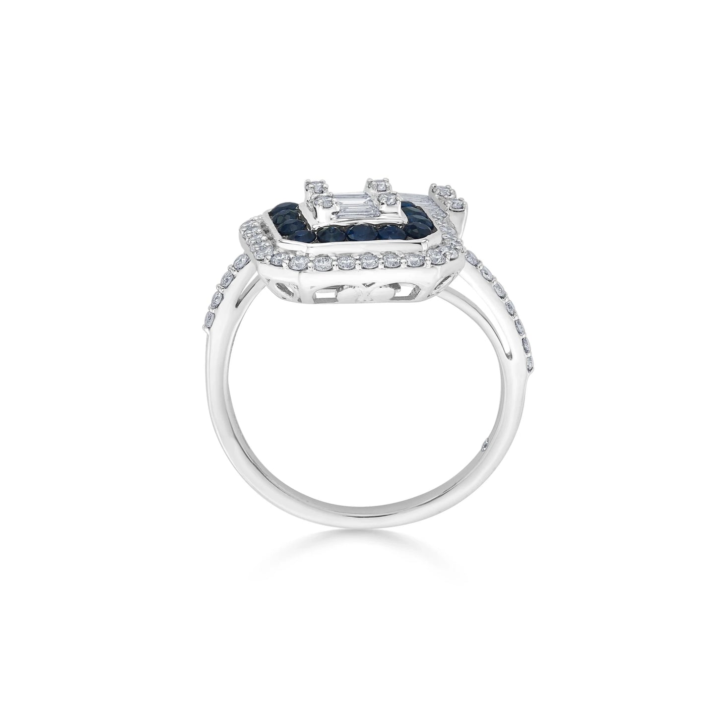 Toren Sapphire Halo Twist Ring - Zen Diamond India
