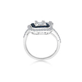 Toren Sapphire Halo Twist Ring - Zen Diamond India