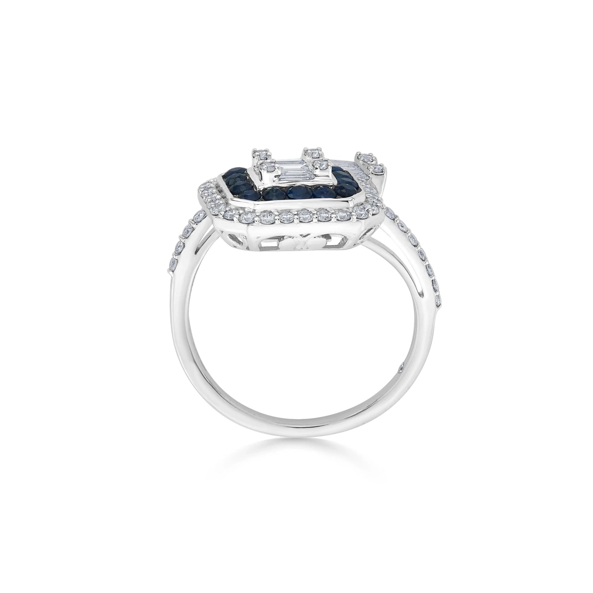 Toren Sapphire Halo Twist Ring - Zen Diamond India
