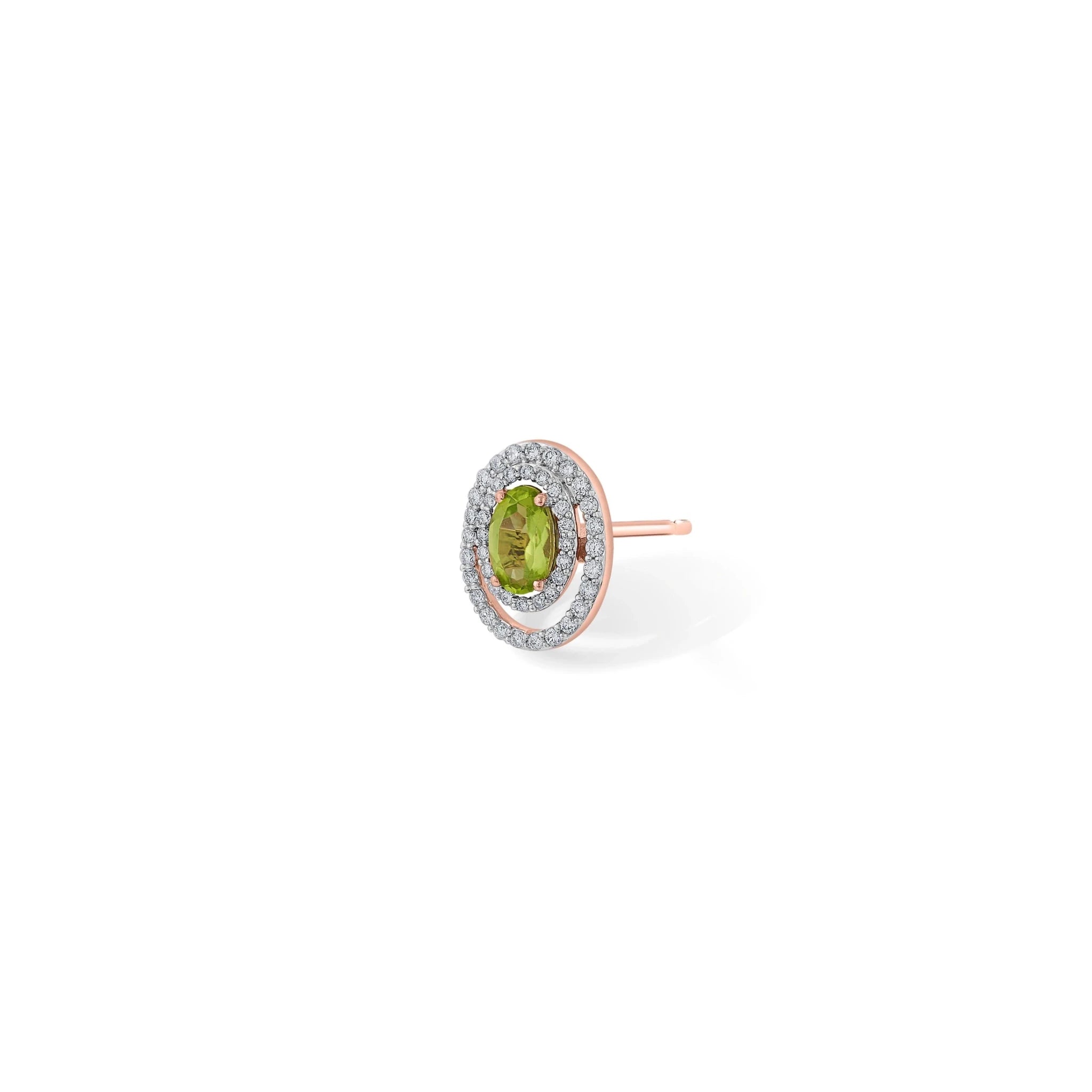 Color Pop Olive Oval Halo Studs - Zen Diamond India