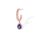 Color Pop Royal Amethyst Teardrop Chain Earrings - Zen Diamond India