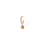 Color Pop Citrine Halo Drop Chain Earrings - Zen Diamond India