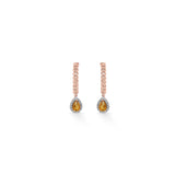 Color Pop Citrine Halo Drop Chain Earrings - Zen Diamond India