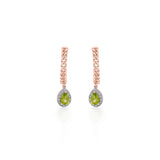 Color Pop Luminous Peridot Teardrop Chain Earrings - Zen Diamond India
