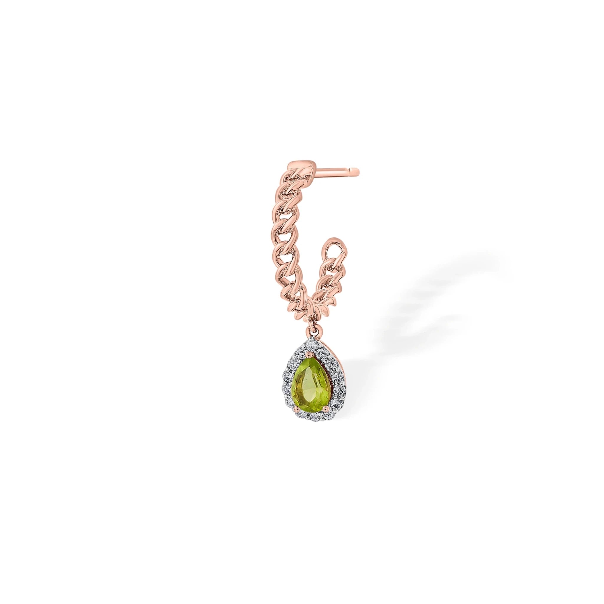 Color Pop Luminous Peridot Teardrop Chain Earrings - Zen Diamond India