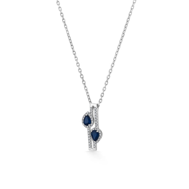 Toren Twin Teardrop Sapphire Glide Pendant - Zen Diamond India