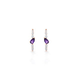 Color Pop Amethyst Teardrop Sparkline Earrings - Zen Diamond India