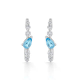 Color Pop Blue Topaz Teardrop Sparkline Earrings - Zen Diamond India