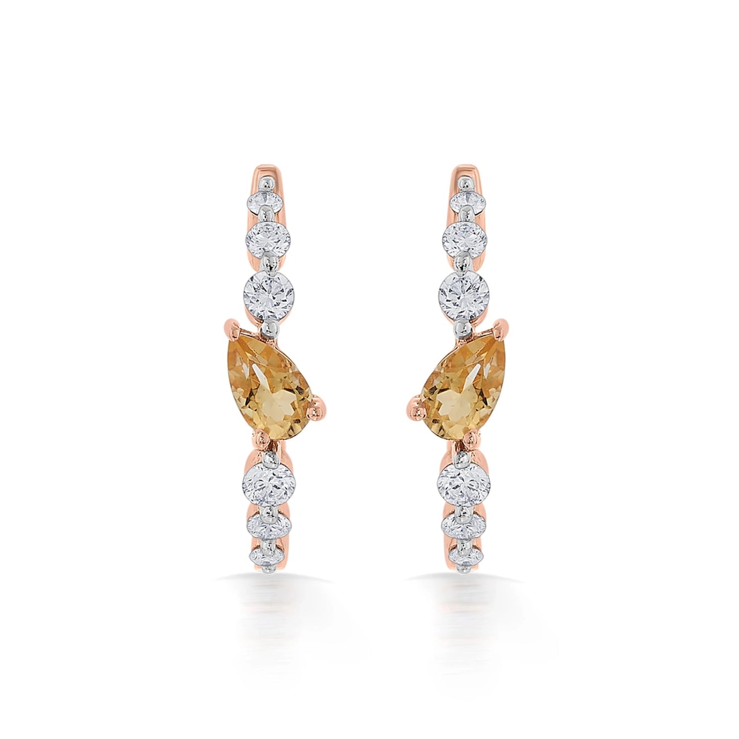 Color Pop Citrine Marquise Sparkle Drop Earrings - Zen Diamond India