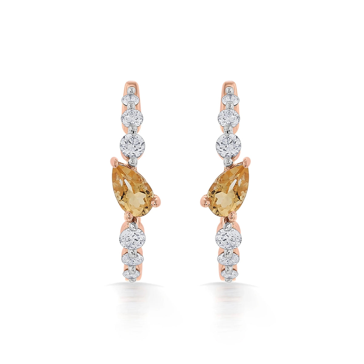 Color Pop Citrine Marquise Sparkle Drop Earrings - Zen Diamond India