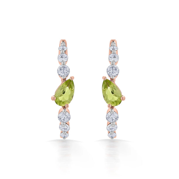 Color Pop Peridot Verdant Drop Earrings - Zen Diamond India