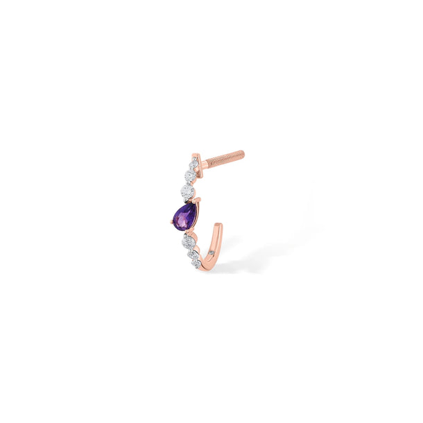 Color Pop Amethyst Teardrop Sparkline Earrings - Zen Diamond India