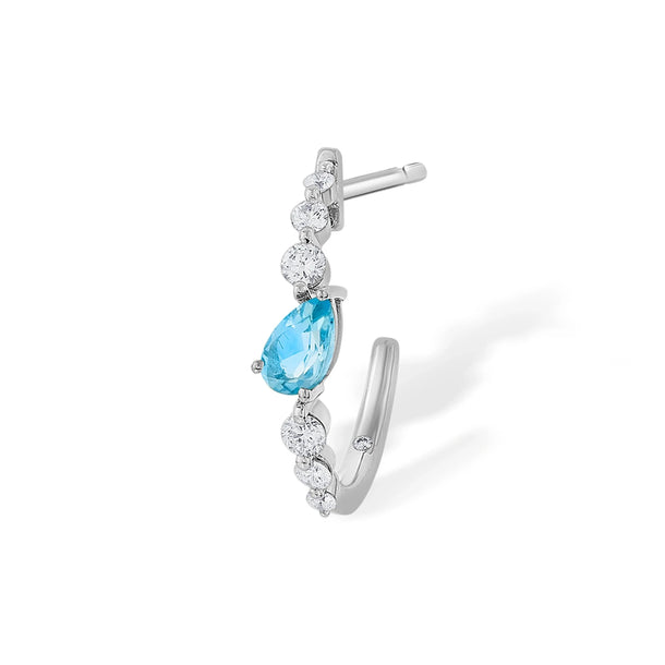 Color Pop Blue Topaz Teardrop Sparkline Earrings - Zen Diamond India
