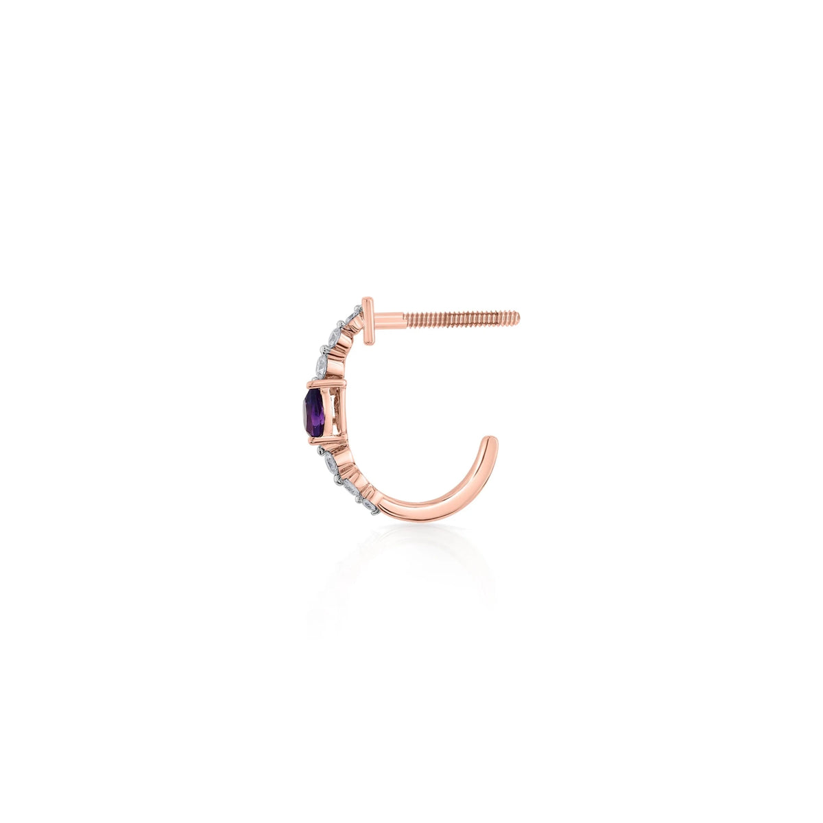 Color Pop Amethyst Teardrop Sparkline Earrings - Zen Diamond India