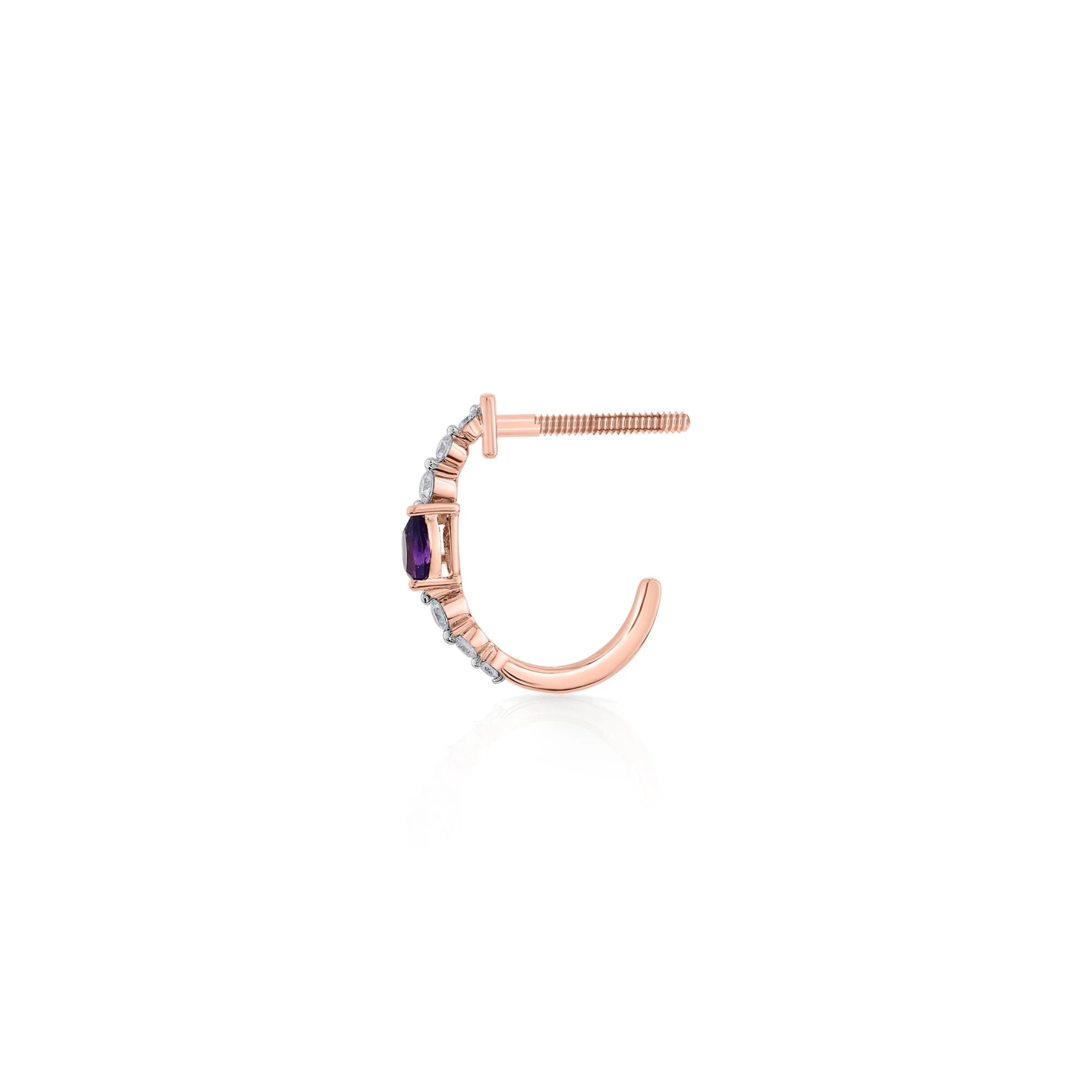 Color Pop Amethyst Teardrop Sparkline Earrings - Zen Diamond India