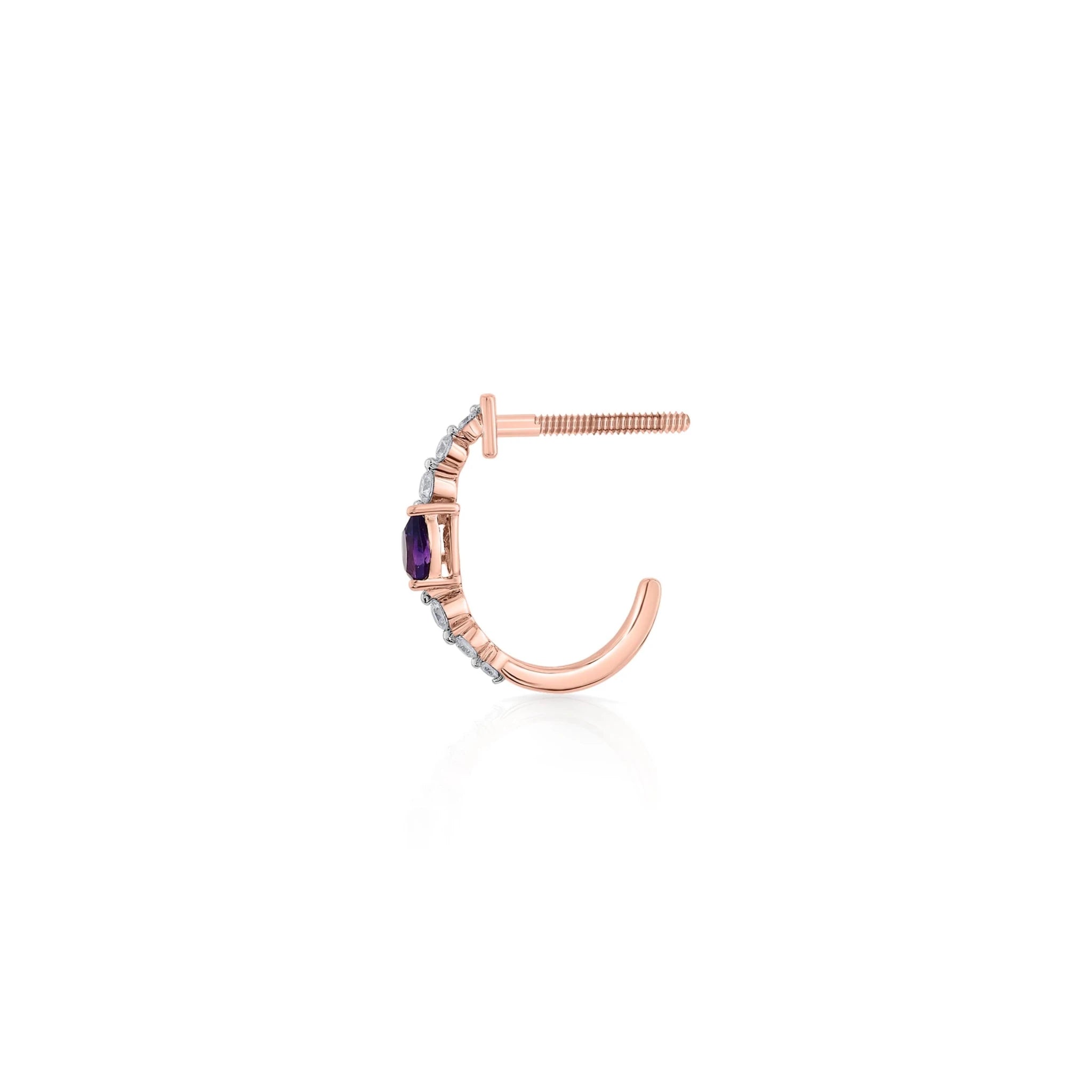Color Pop Amethyst Teardrop Sparkline Earrings - Zen Diamond India