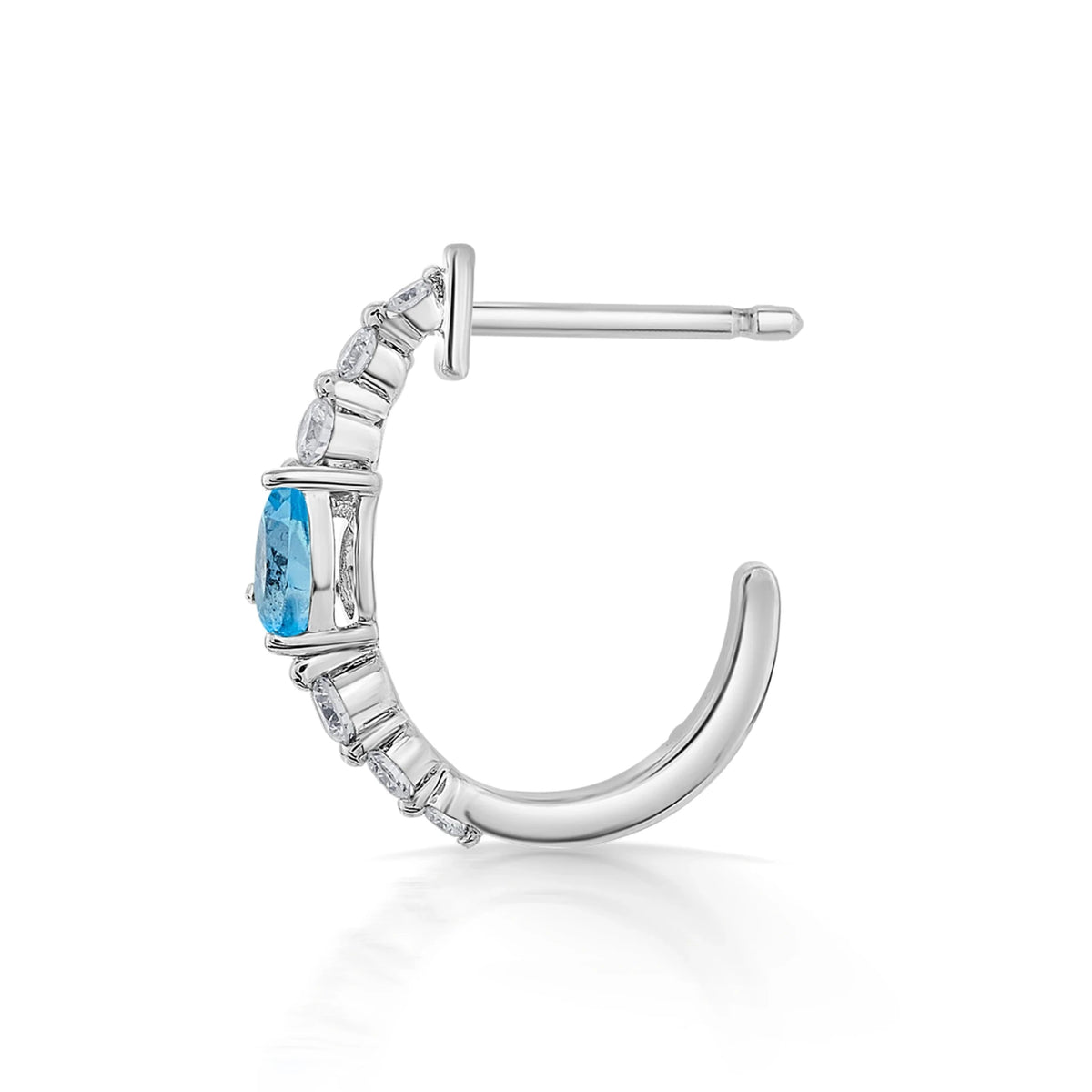 Color Pop Blue Topaz Teardrop Sparkline Earrings - Zen Diamond India
