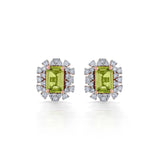 Color Pop Vibrant Peridot Halo Statement Earrings - Zen Diamond India