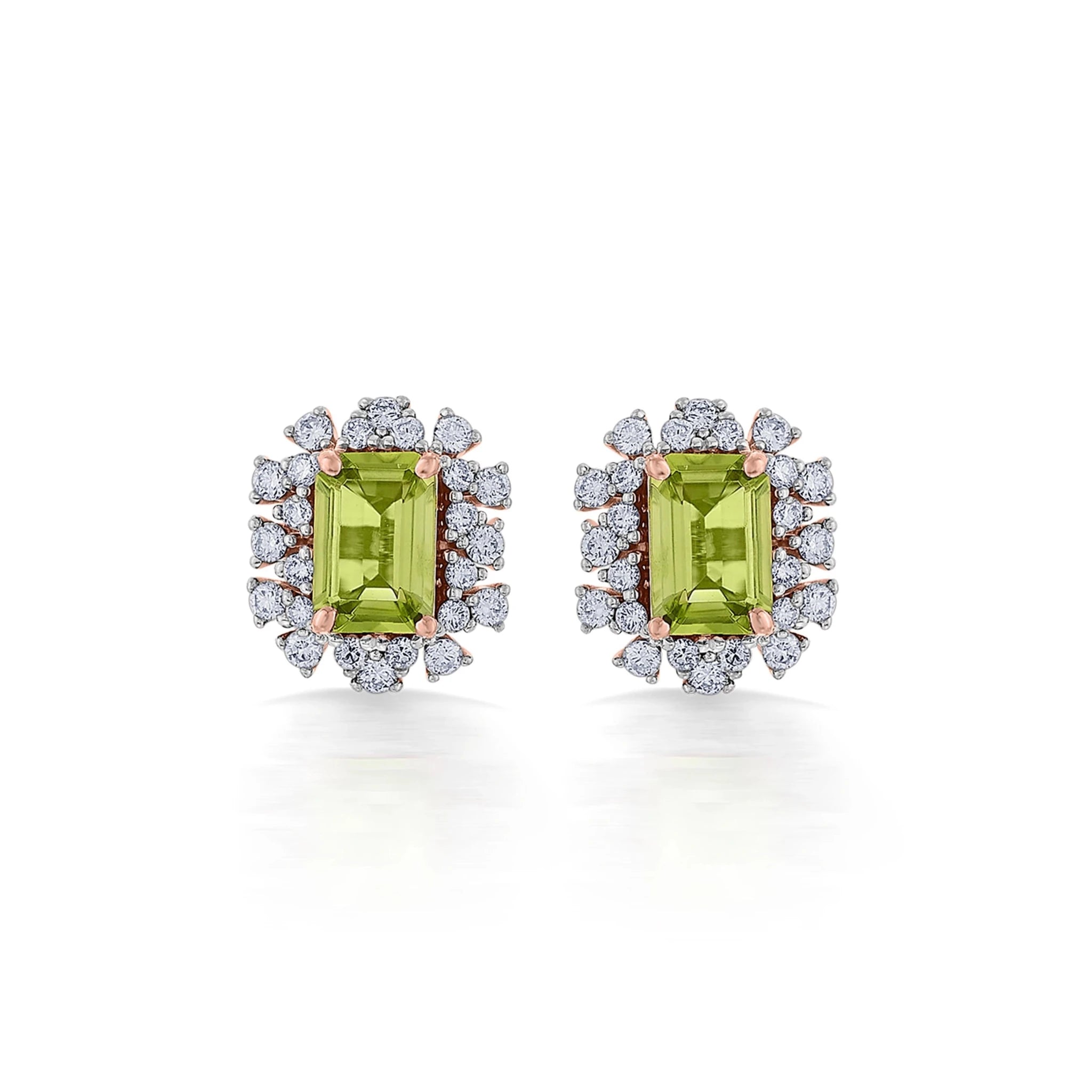 Color Pop Vibrant Peridot Halo Statement Earrings - Zen Diamond India