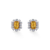 Color Pop Radiant Citrine Halo Stud Earrings - Zen Diamond India