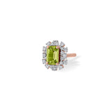 Color Pop Vibrant Peridot Halo Statement Earrings - Zen Diamond India