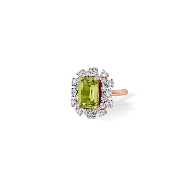 Color Pop Vibrant Peridot Halo Statement Earrings - Zen Diamond India