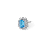 Color Pop Radiant Blue Topaz Halo Statement Earrings - Zen Diamond India