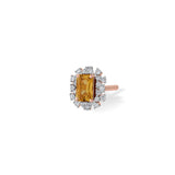 Color Pop Radiant Citrine Halo Stud Earrings - Zen Diamond India