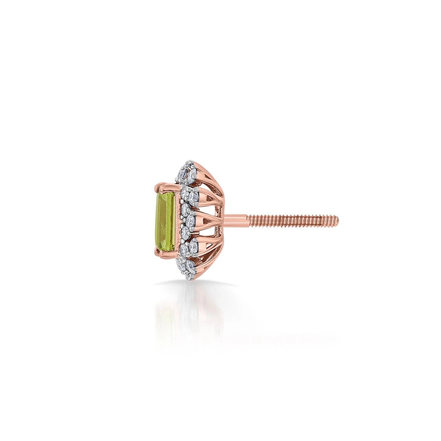 Color Pop Vibrant Peridot Halo Statement Earrings - Zen Diamond India