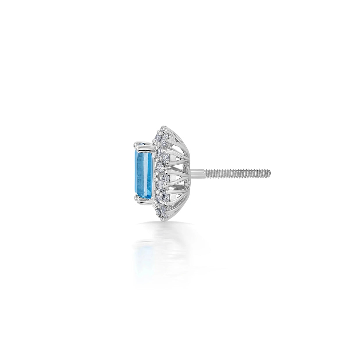 Color Pop Radiant Blue Topaz Halo Statement Earrings - Zen Diamond India