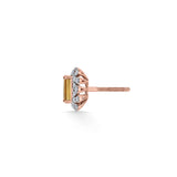 Color Pop Radiant Citrine Halo Stud Earrings - Zen Diamond India