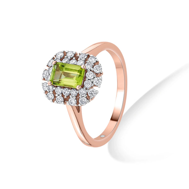 Color Pop Peridot Regal Halo Ring - Zen Diamond India
