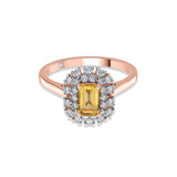 Color Pop Citrine Royal Halo Ring - Zen Diamond India