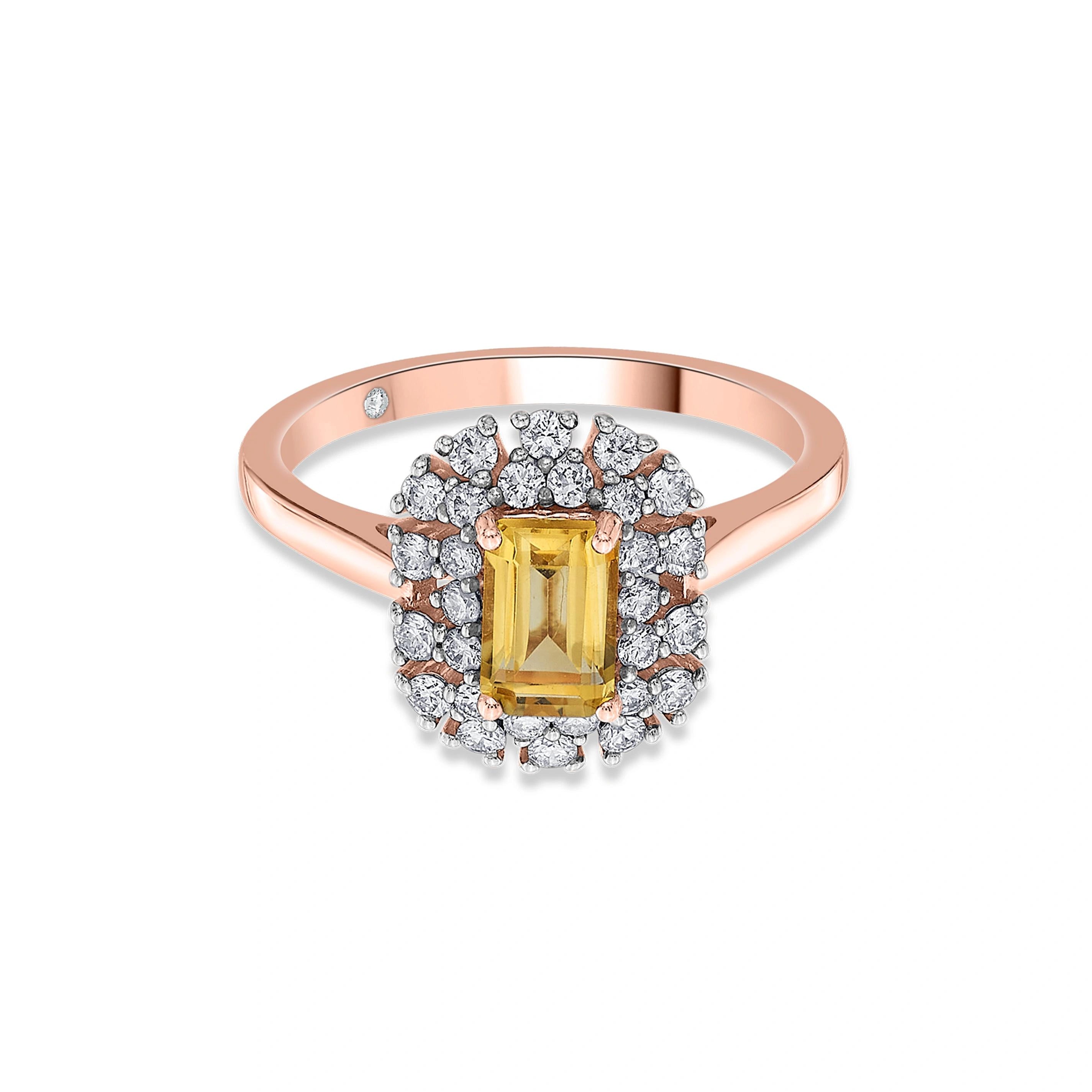 Color Pop Citrine Royal Halo Ring