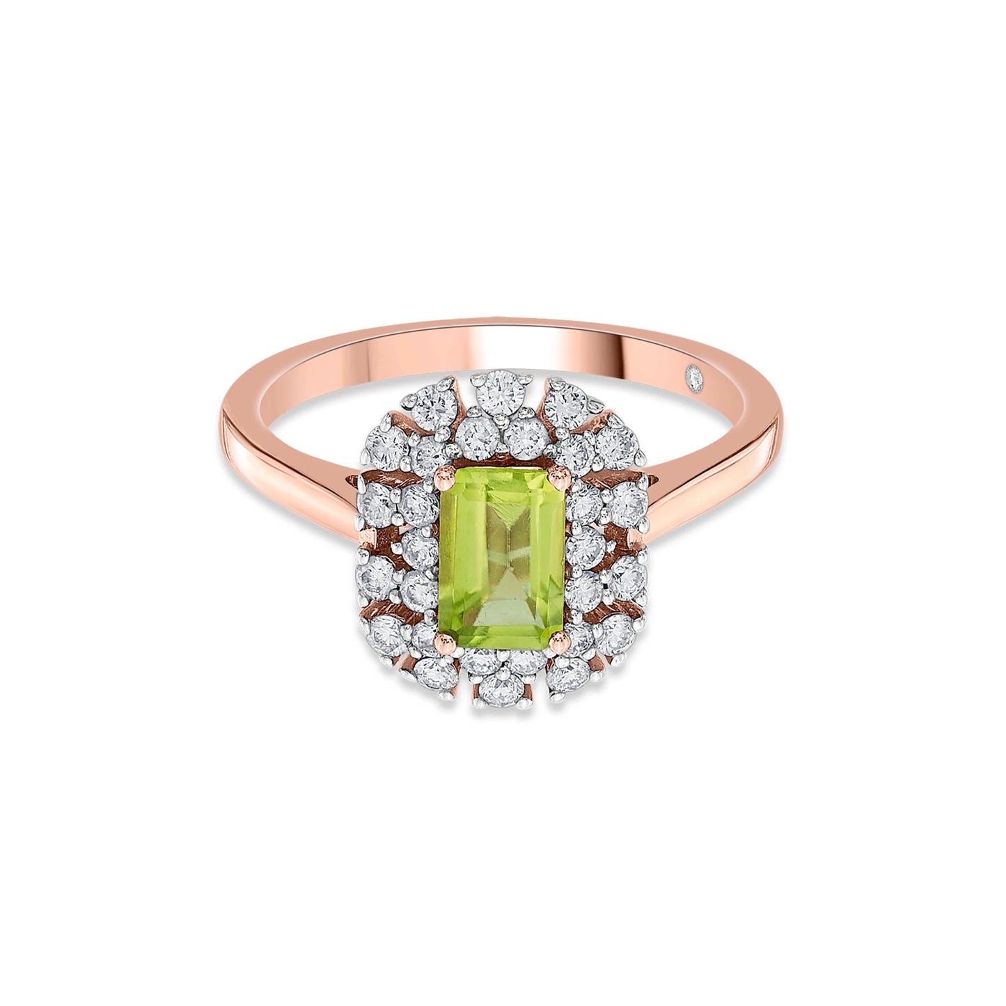 Color Pop Peridot Regal Halo Ring - Zen Diamond India