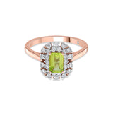 Color Pop Peridot Regal Halo Ring - Zen Diamond India