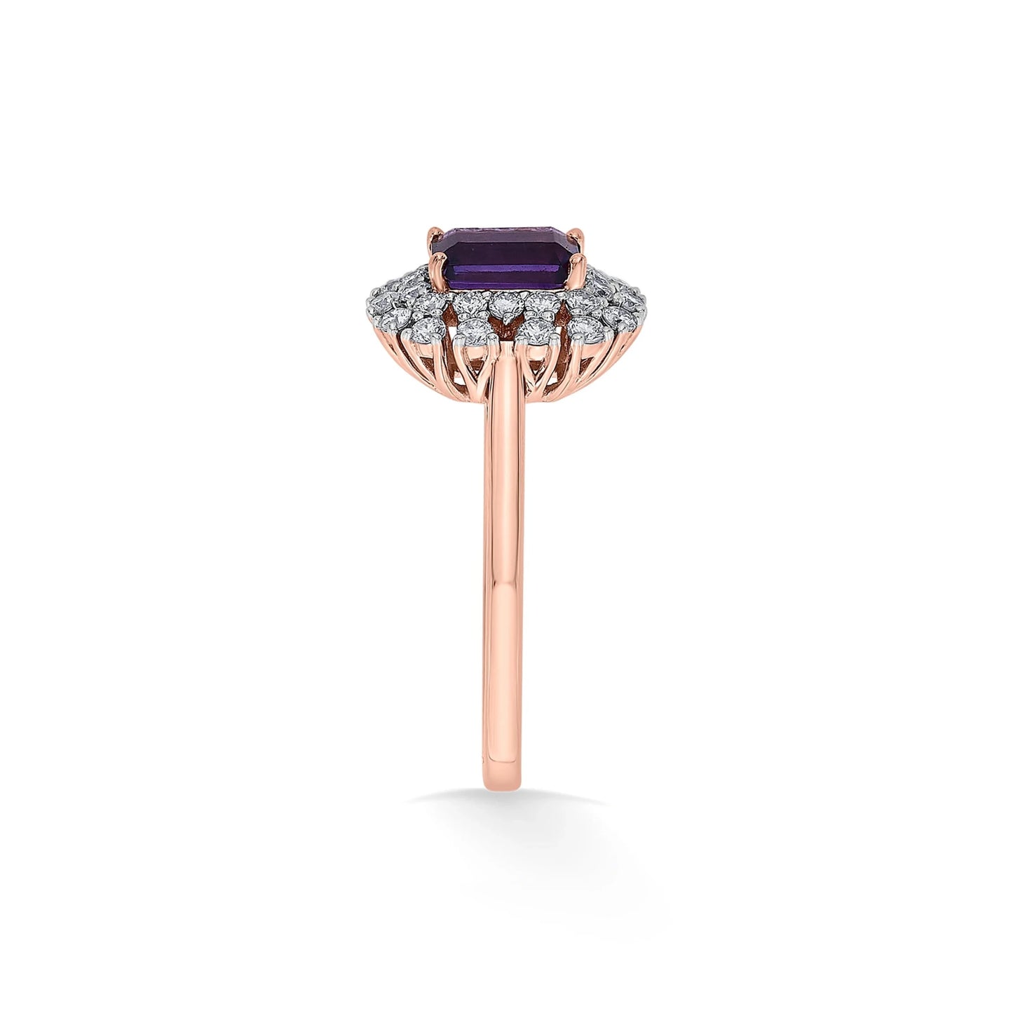 Color Pop Amethyst Royal Halo Ring - Zen Diamond India