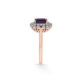 Color Pop Amethyst Royal Halo Ring - Zen Diamond India