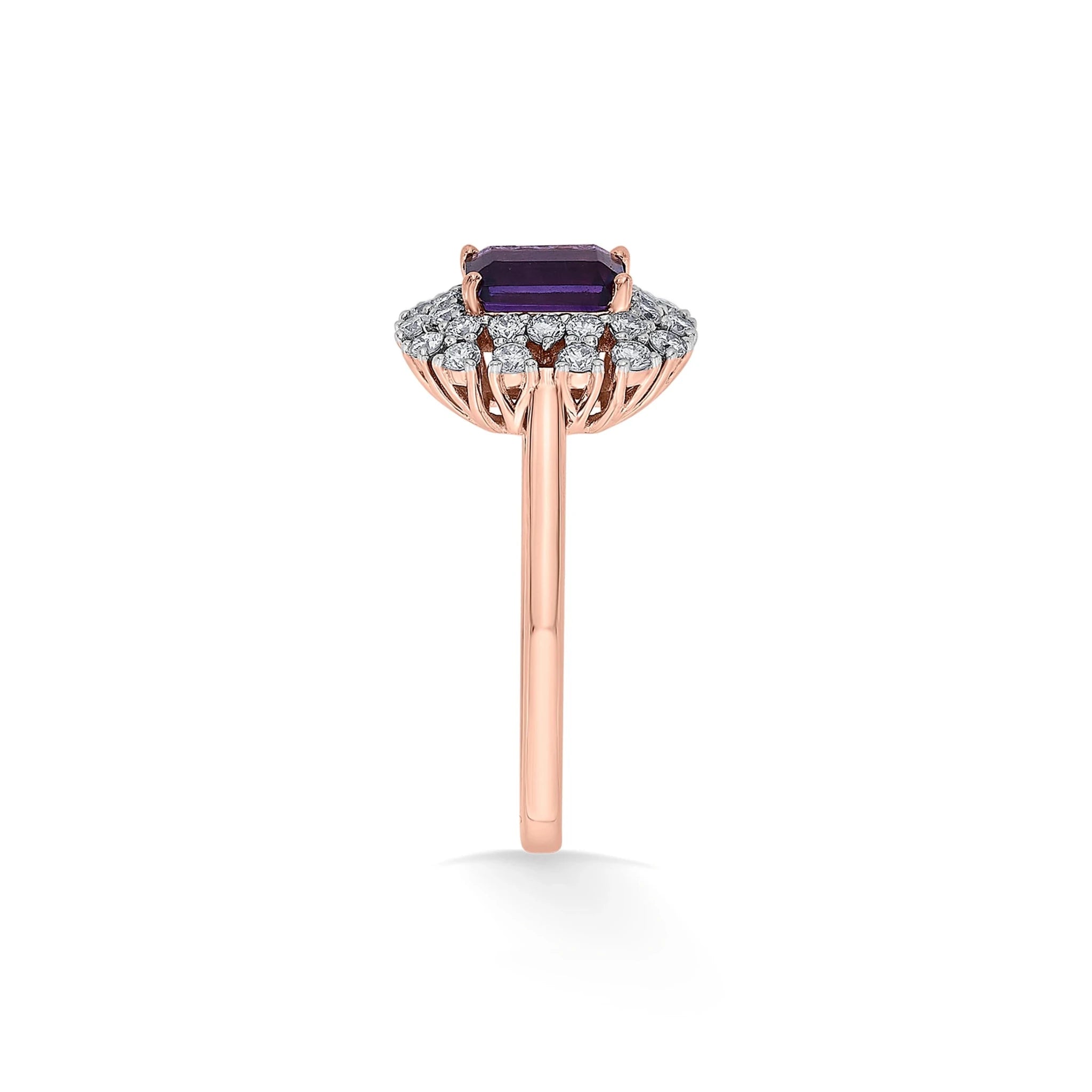 Color Pop Amethyst Royal Halo Ring - Zen Diamond India
