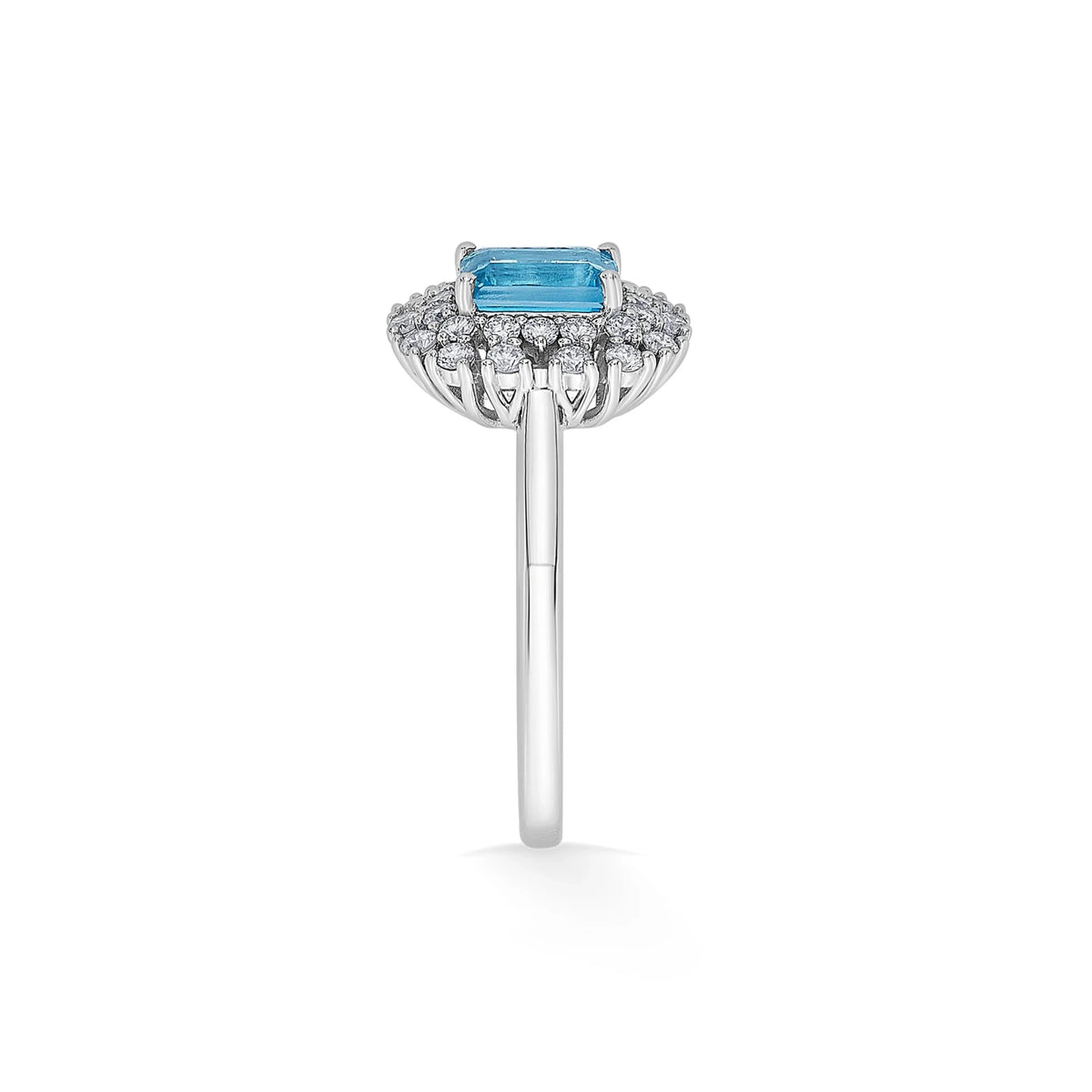 Color Pop Blue Topaz Regal Halo Ring - Zen Diamond India