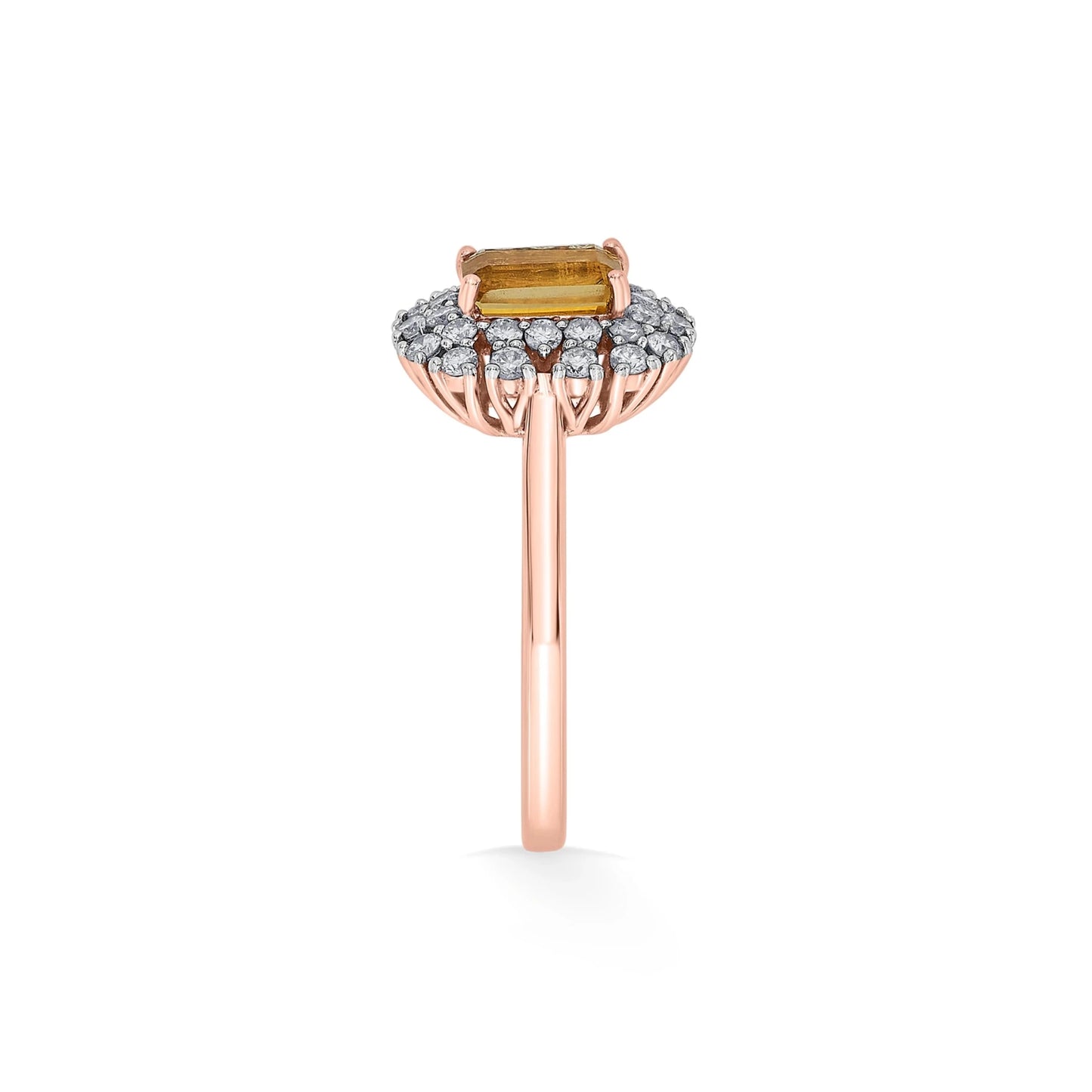 Color Pop Citrine Royal Halo Ring - Zen Diamond India