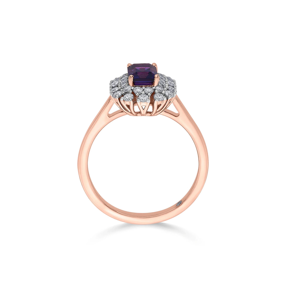 Color Pop Amethyst Royal Halo Ring - Zen Diamond India